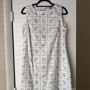 H&M Women's White and Blue Dress